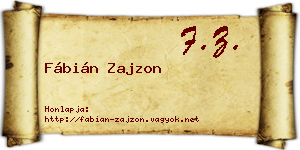 Fábián Zajzon névjegykártya