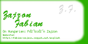 zajzon fabian business card